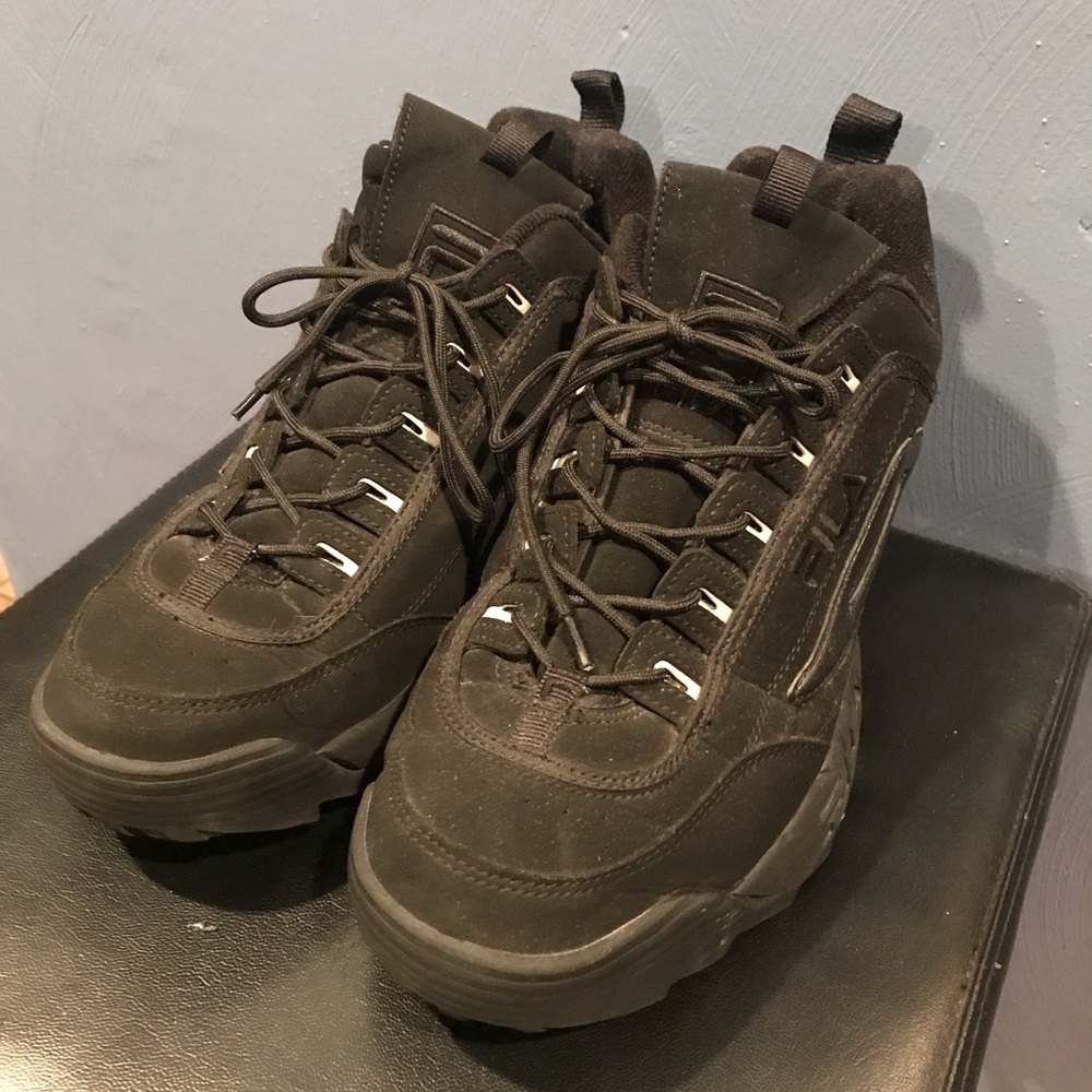 Fila- Disruptor II- Black, Size 11